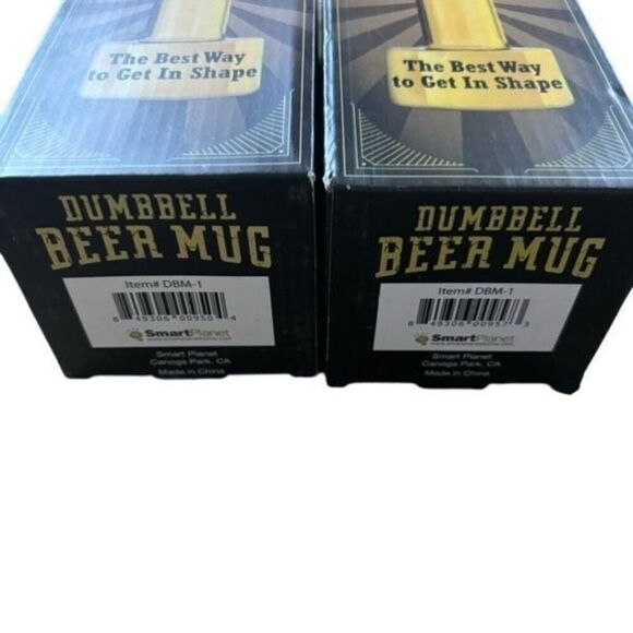 2 Dumbbell Beer Mug 18oz Cups *New* - Picture 6 of 6
